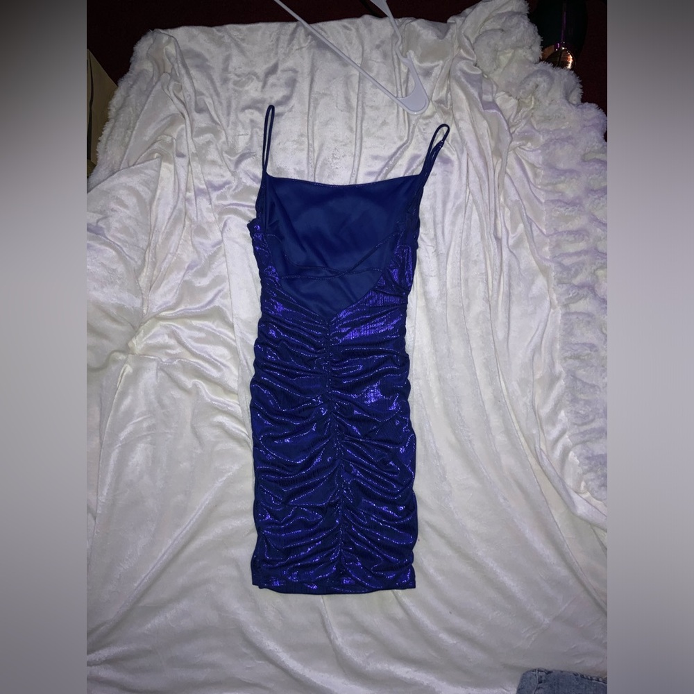 Dark blue glittery homecoming dress